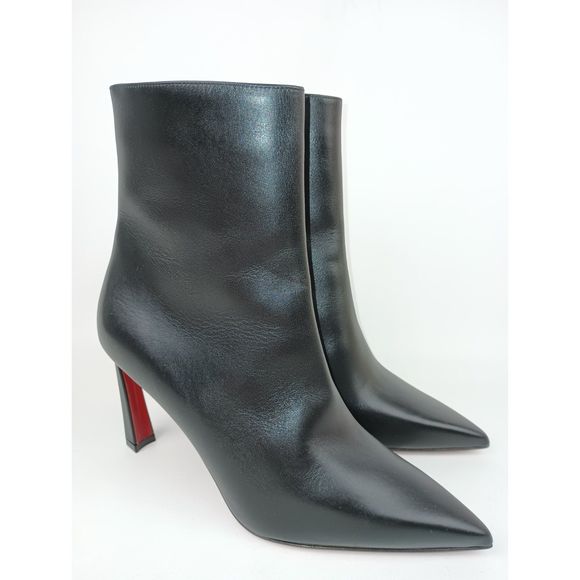 Christian Louboutin Women's Condora Leather Black Ankle Booties Size 36.5 - Picture 1 of 7